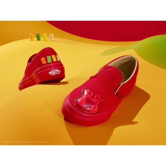 Vans Hariboo gummy Bears red slip on sneakers sz 2 big kid - Picture 1 of 7